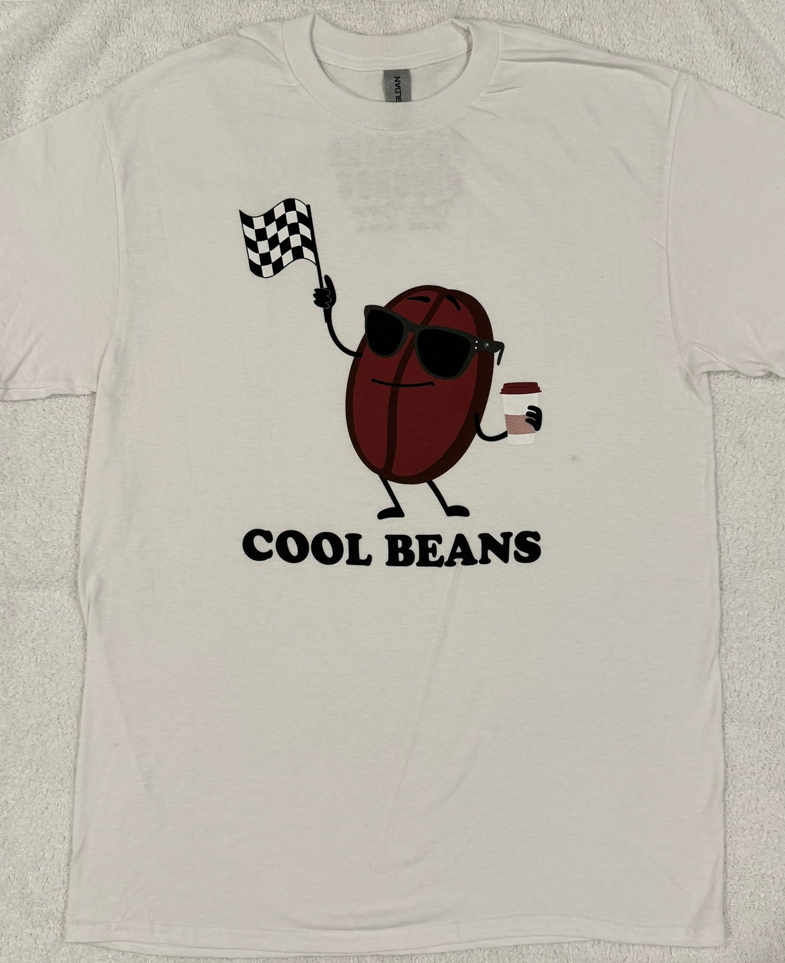 Cool Beans short sleeve shirt White Founders Grounds Coffee Company